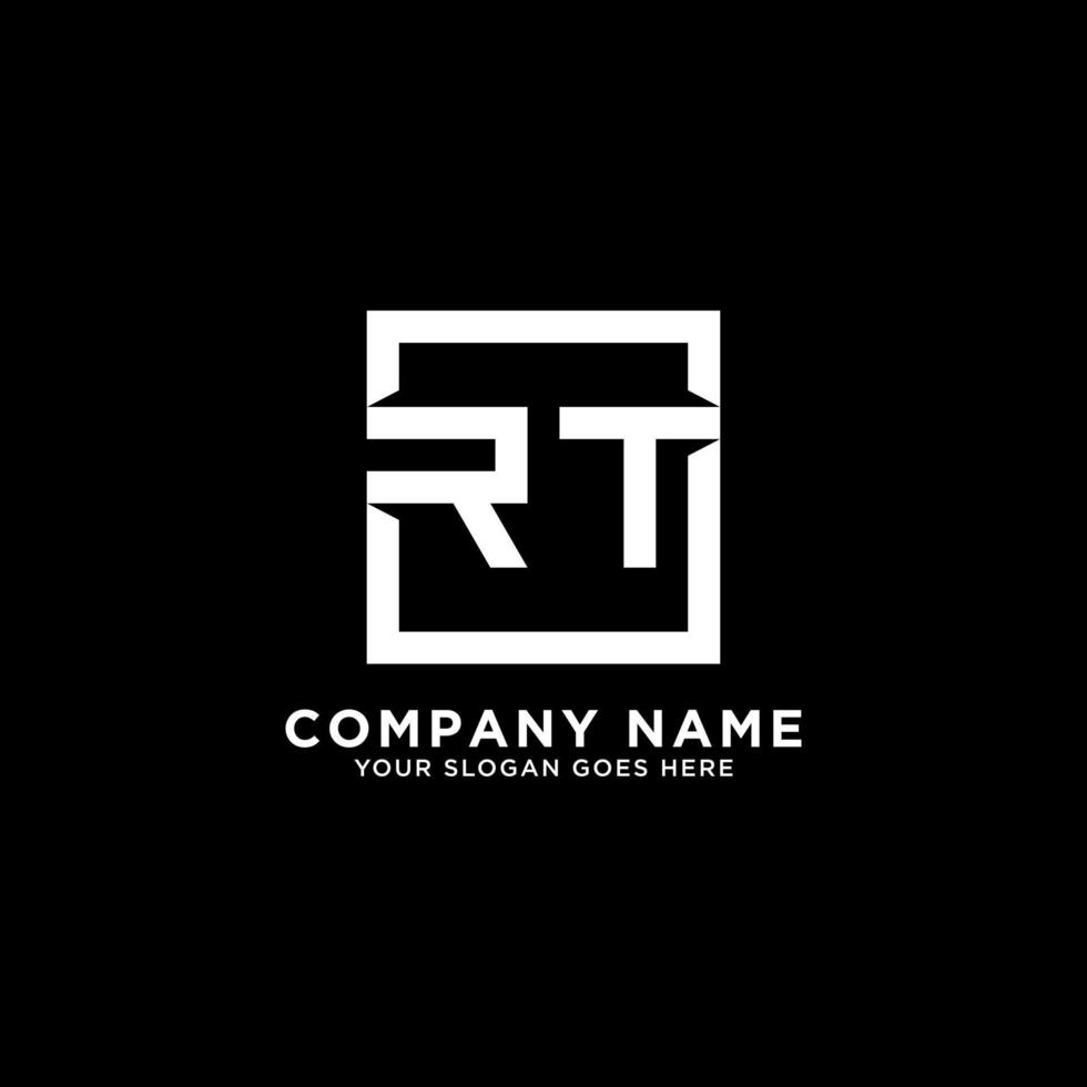 RT initial logo inspirations, square logo template, clean and clever logo vector