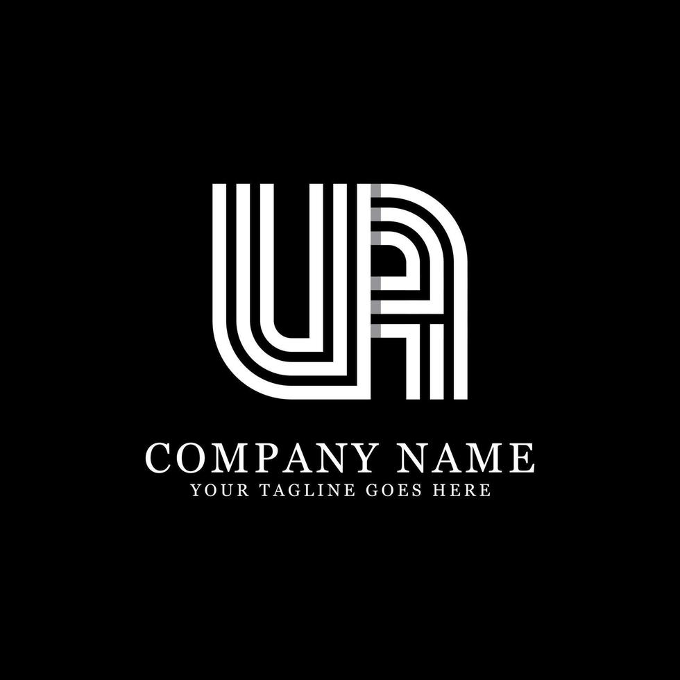 UA initial logo designs, creative monogram logo template vector