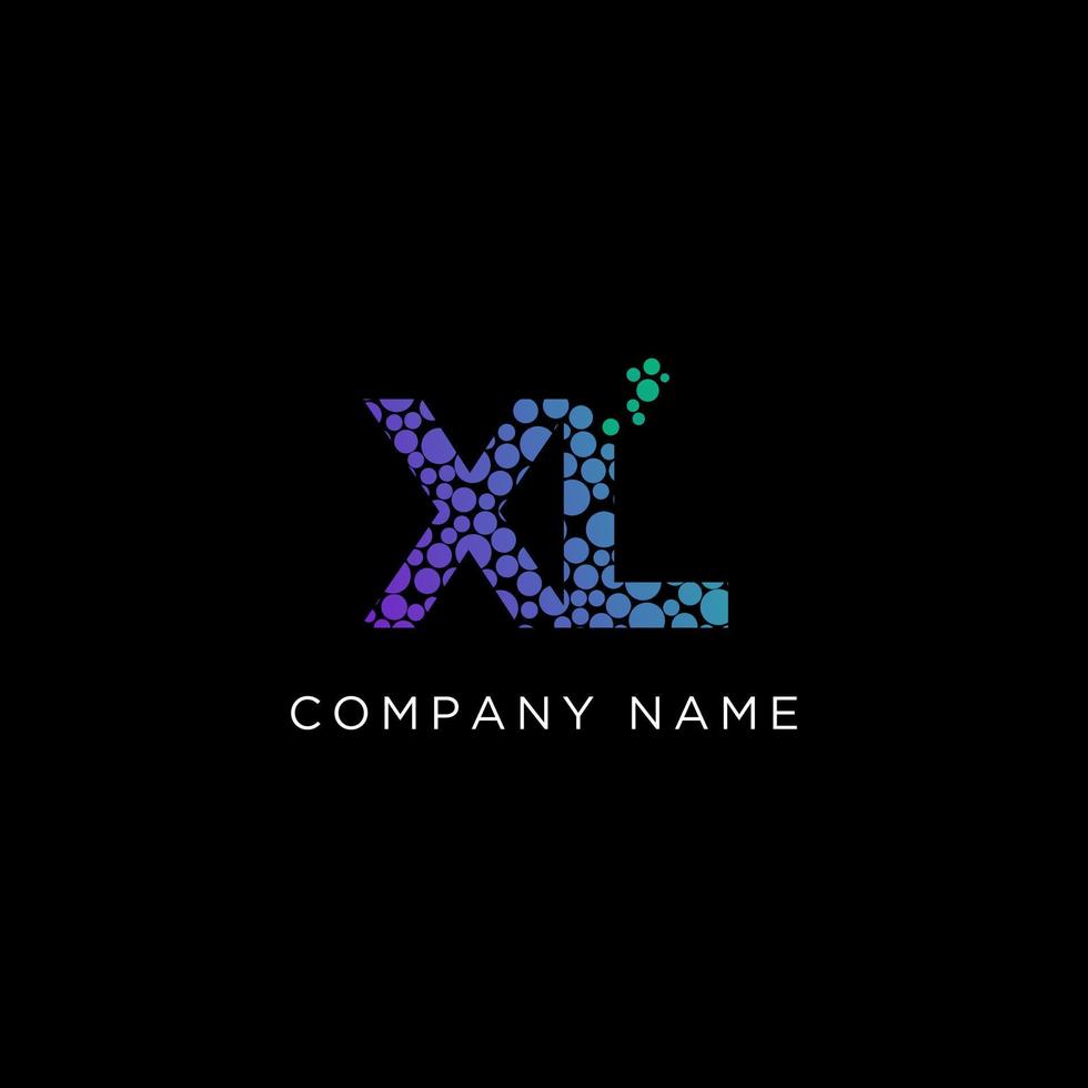 Creative gradient letter of XL logo vector illustration