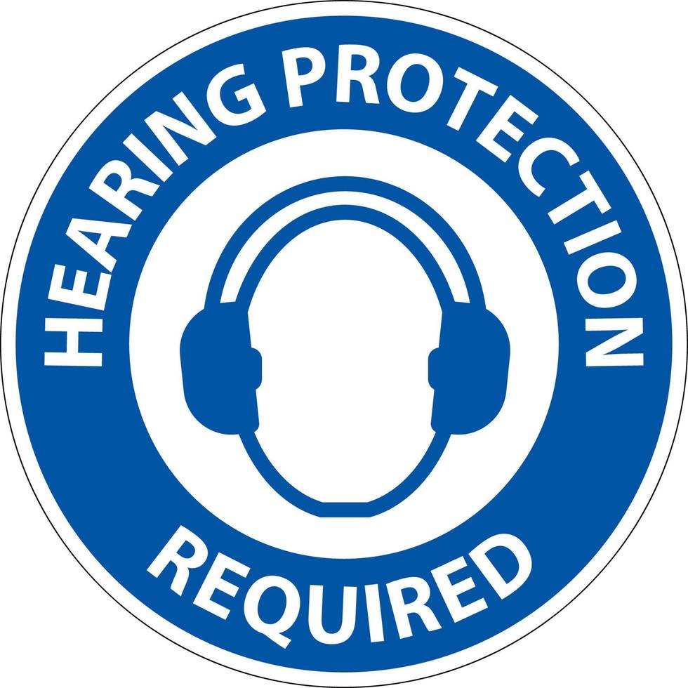 Label Floor Sign, Hearing Protection Required vector