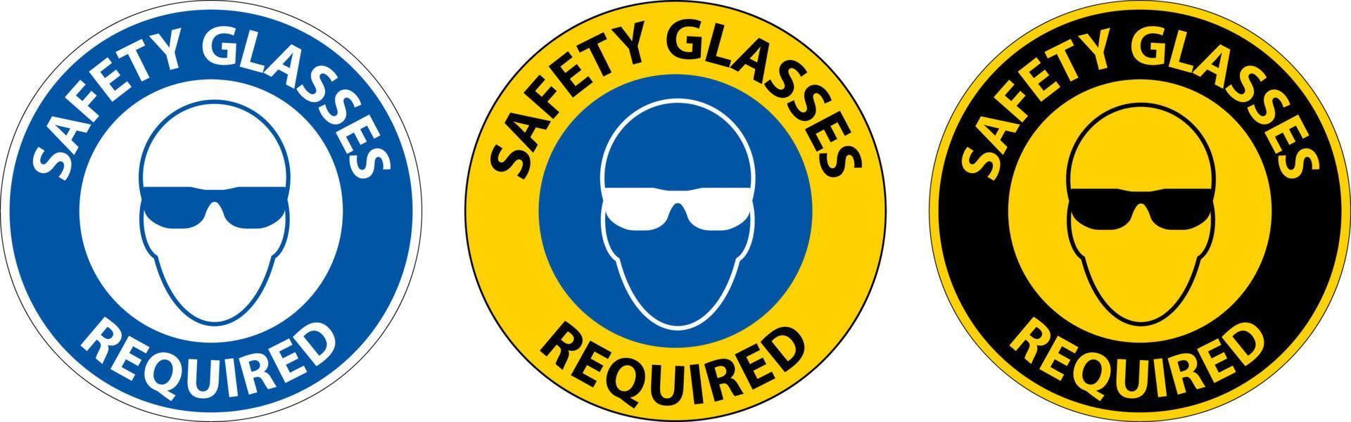 letrero de piso, se requieren anteojos de seguridad vector