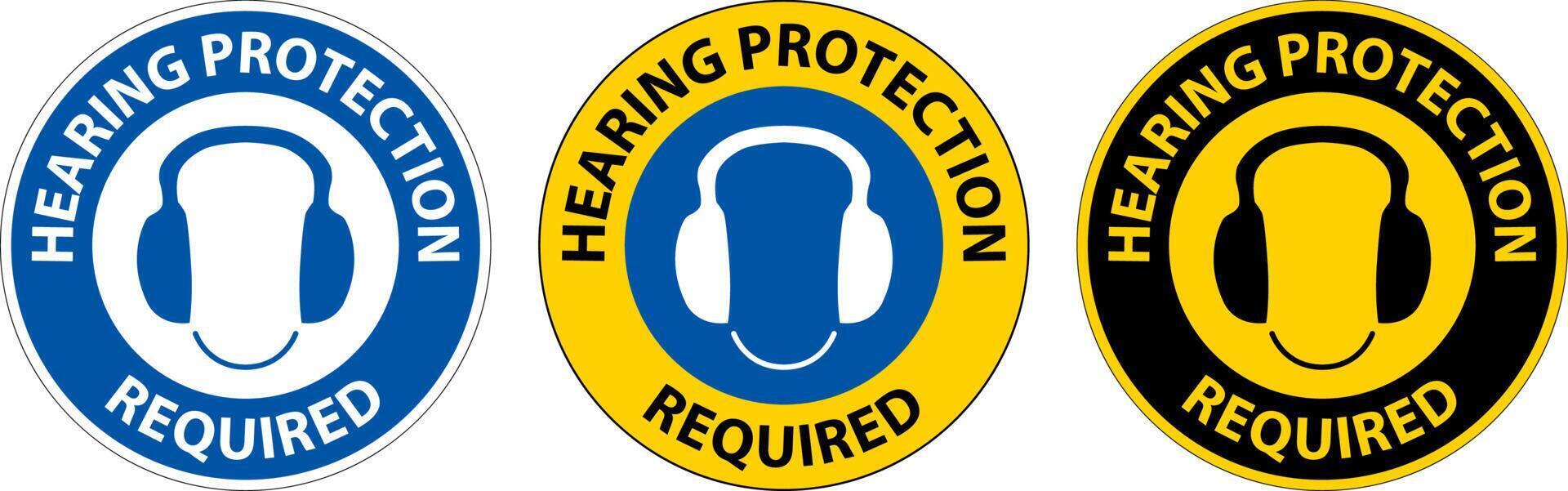 Label Floor Sign, Hearing Protection Required 18840554 Vector Art at