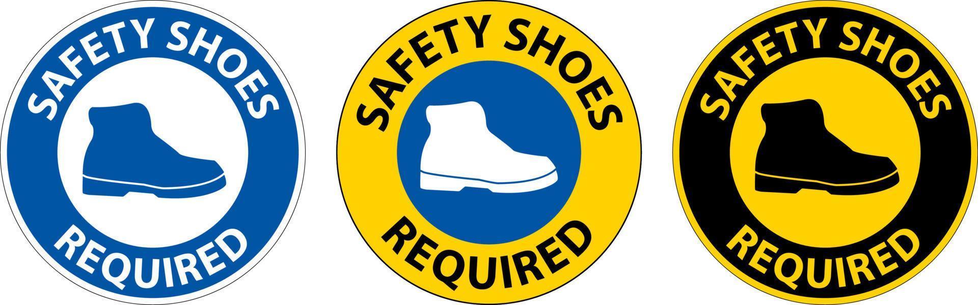 letrero de piso de etiqueta, se requieren zapatos de seguridad vector