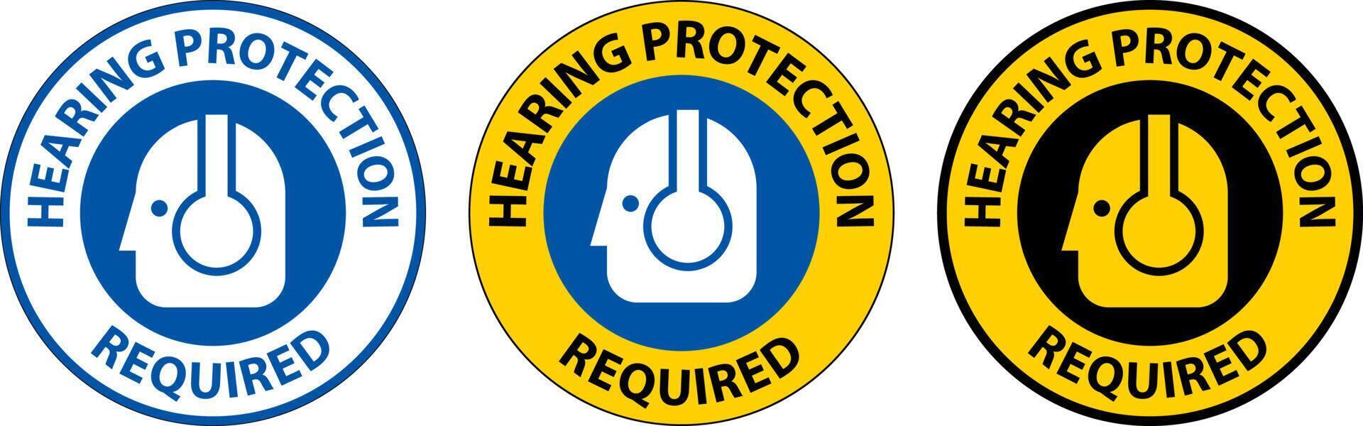 Label Floor Sign, Hearing Protection Required vector