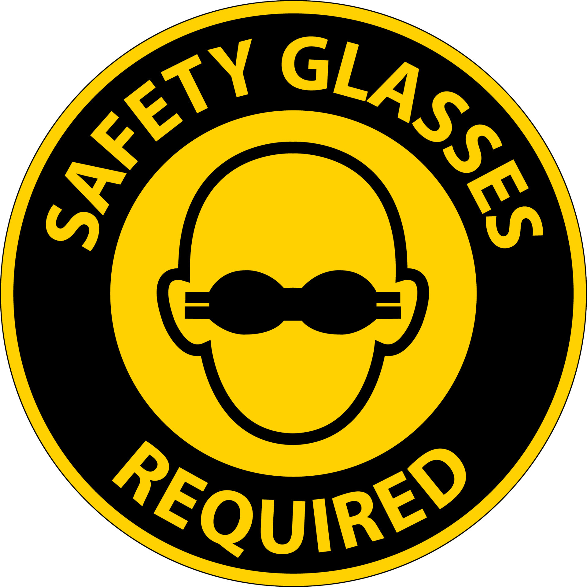 Floor Sign, Safety Glasses Required 18840665 Vector Art at Vecteezy