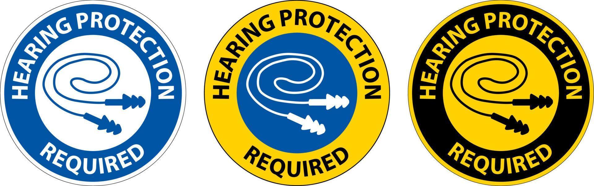 Label Floor Sign, Hearing Protection Required vector