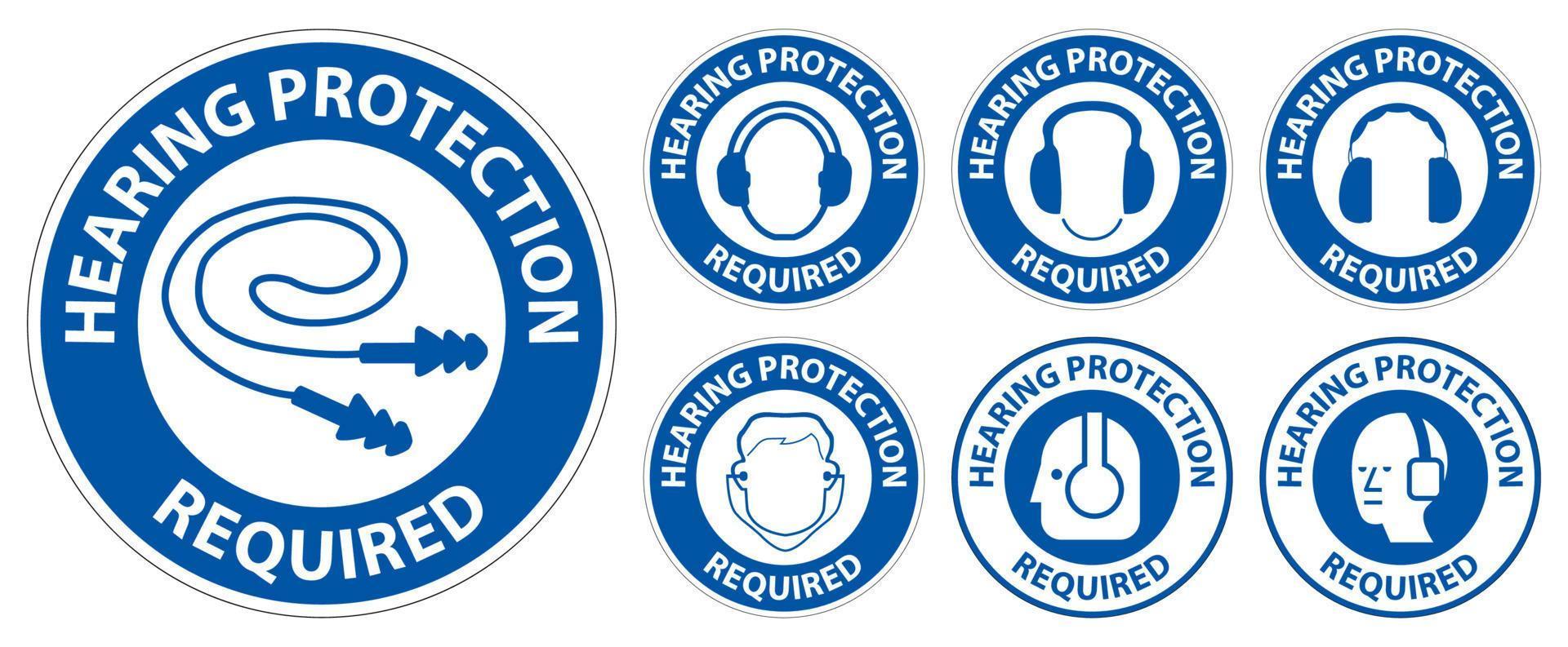 Label Floor Sign, Hearing Protection Required vector