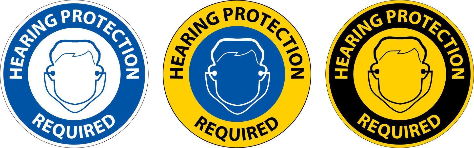 Label Floor Sign, Hearing Protection Required vector