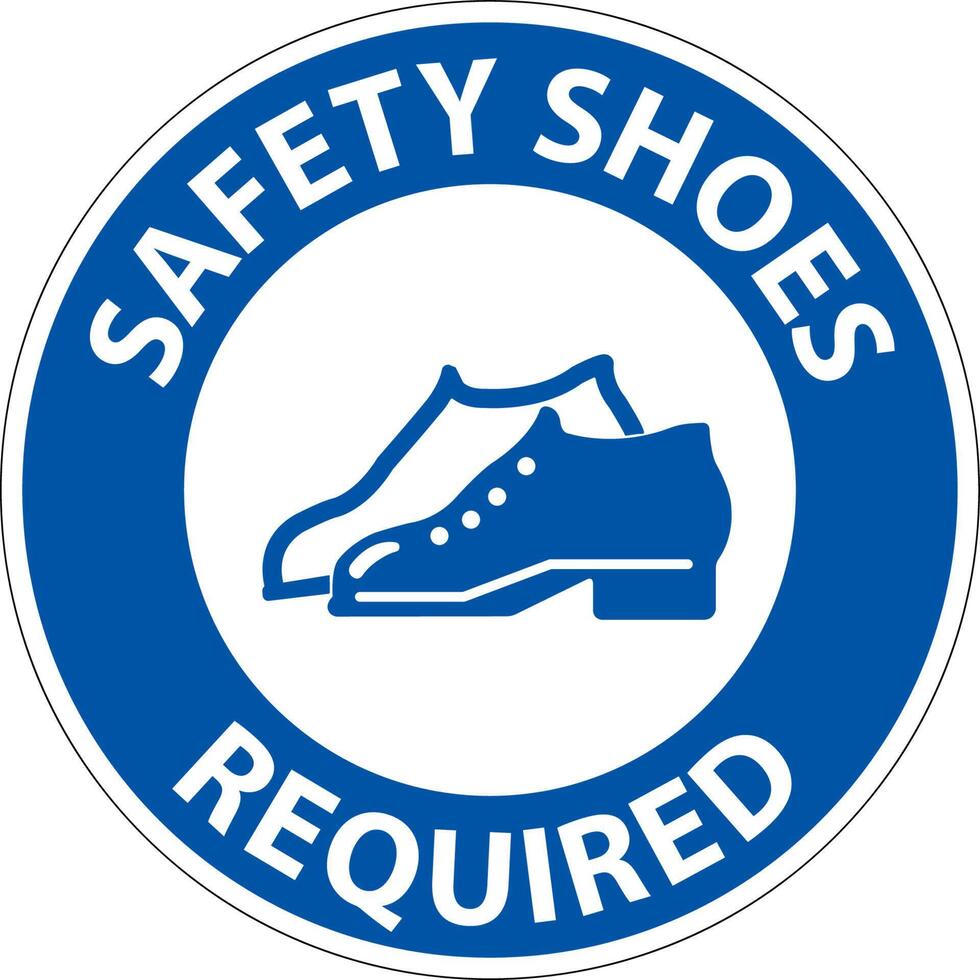 Label Floor Sign, Safety Shoes Required 18840728 Vector Art at Vecteezy