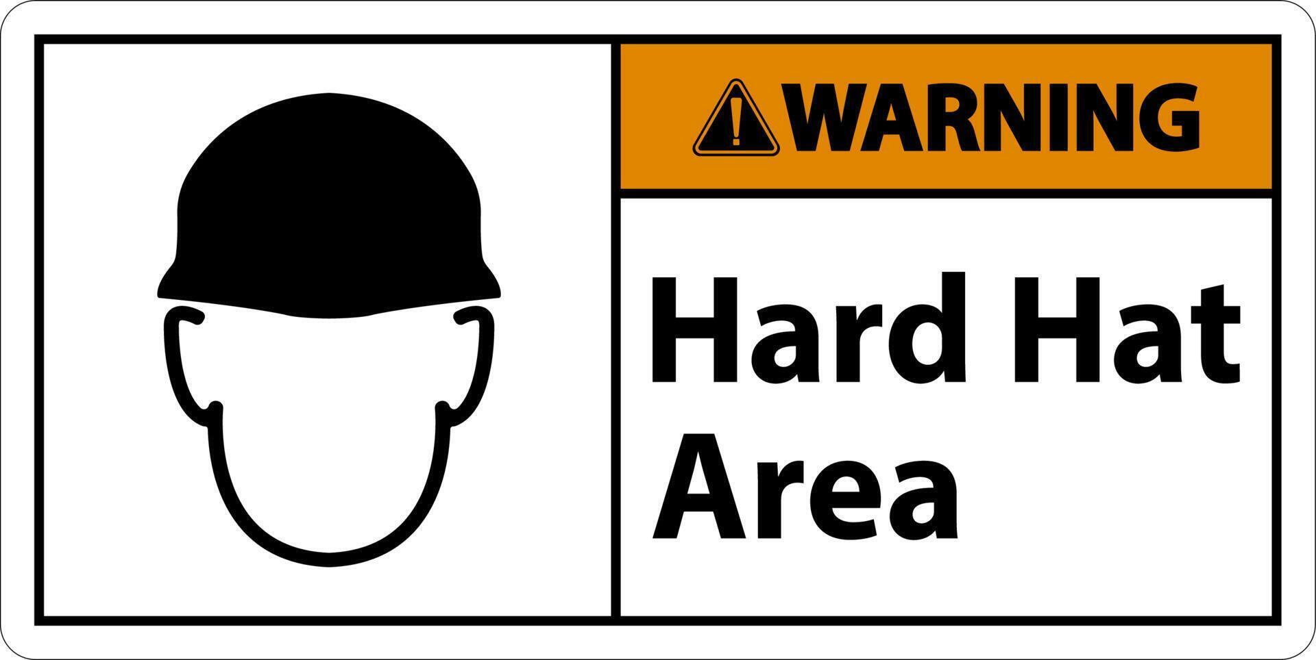 Warning Hard Hat Protection Required Area Sign On White Background vector