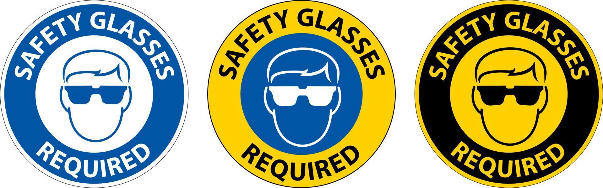 Floor Sign, Safety Glasses Required vector