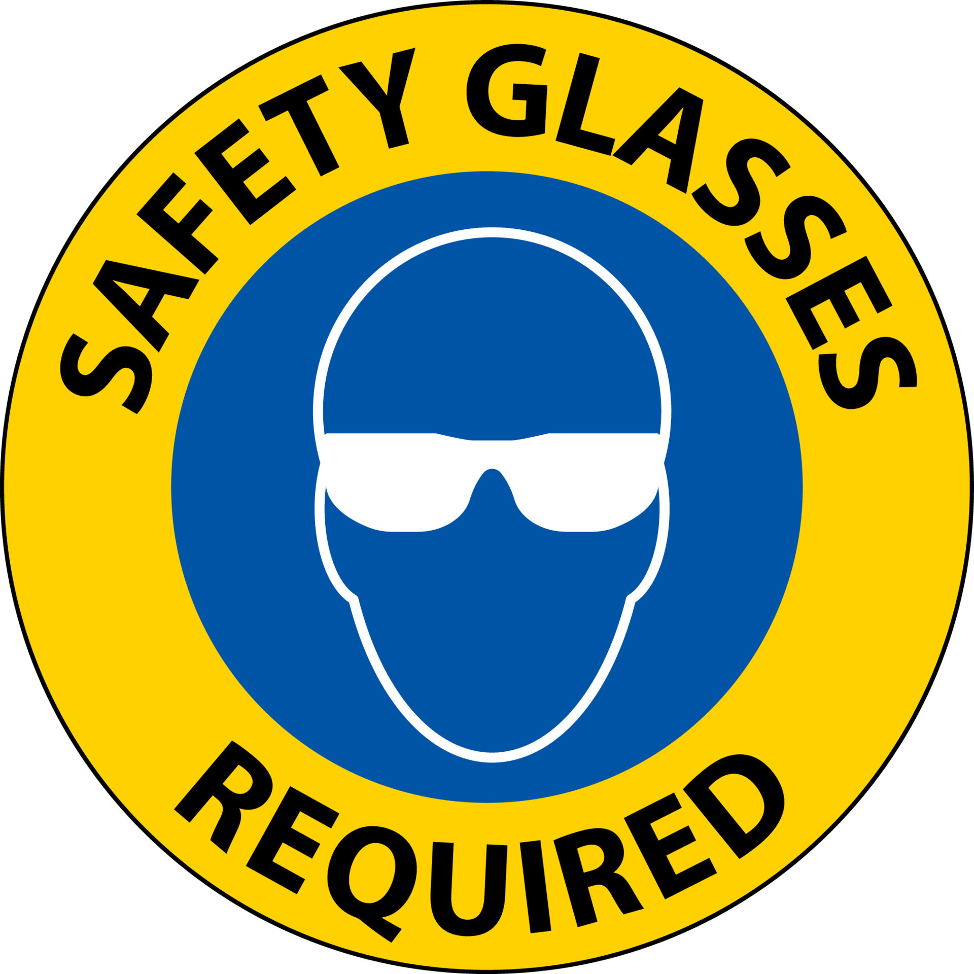 Floor Sign, Safety Glasses Required 18840792 Vector Art at Vecteezy