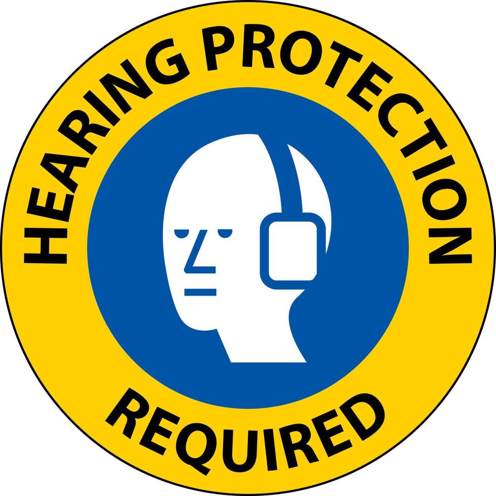 Label Floor Sign, Hearing Protection Required 18840797 Vector Art at Vecteezy