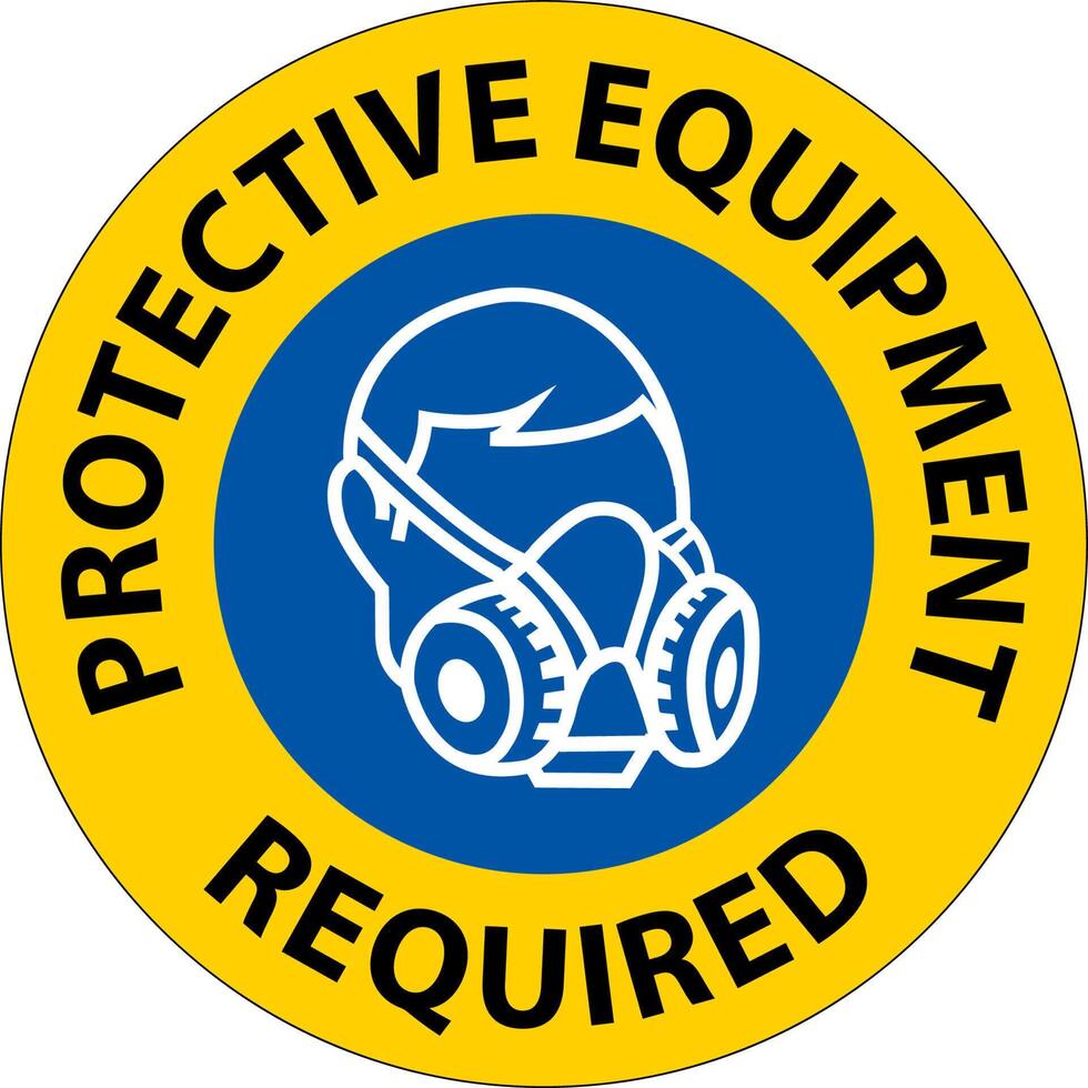 Floor Sign, Protective Equipment Required vector