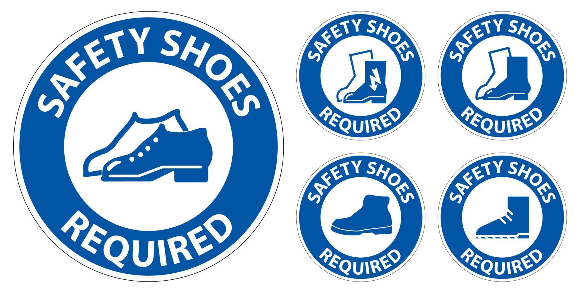 letrero de piso de etiqueta, se requieren zapatos de seguridad vector