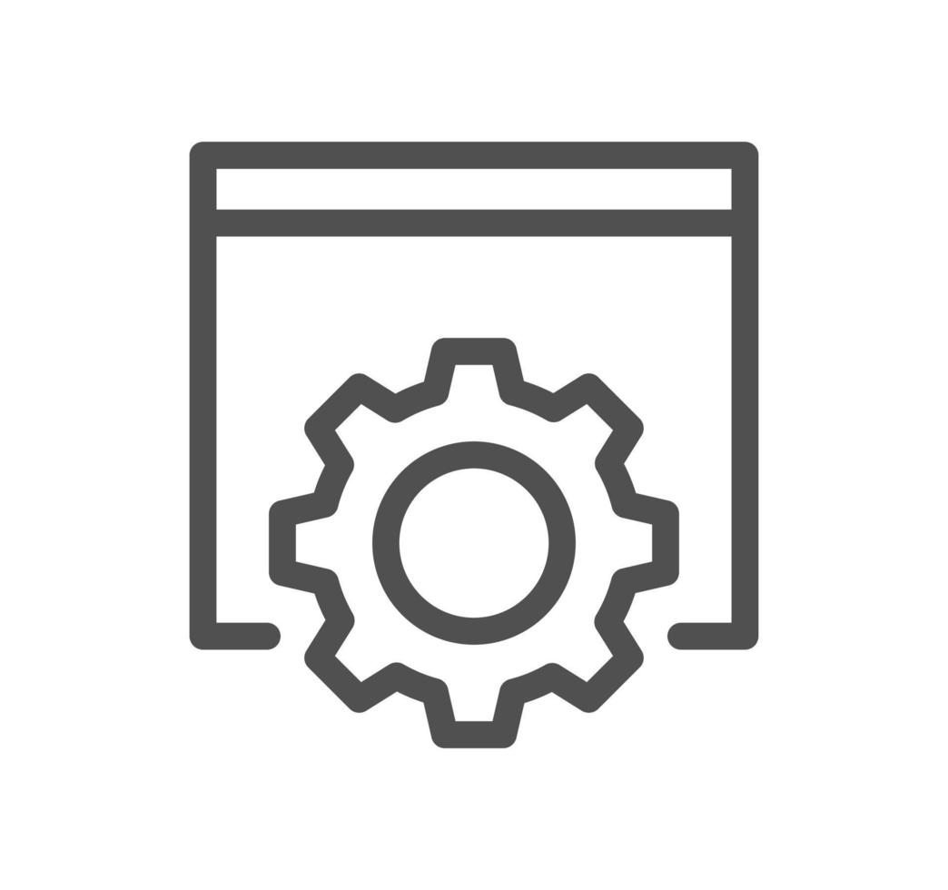 Robotic process automation related icon outline and linear vector. vector