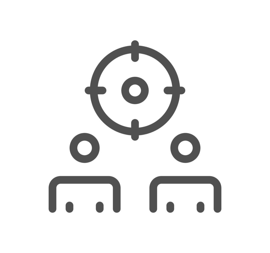 Target related icon outline and linear vector. vector