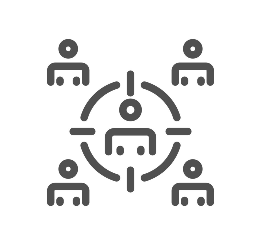 Target related icon outline and linear vector. vector