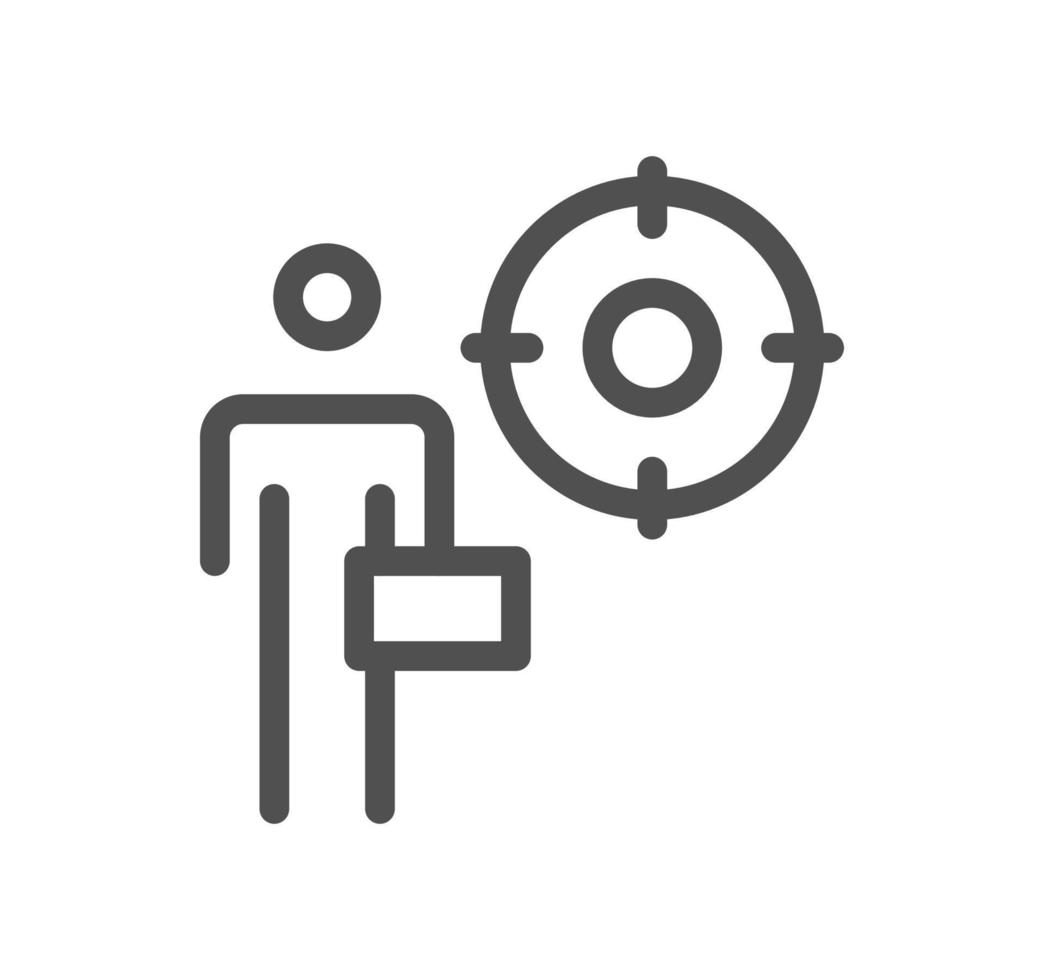 Target related icon outline and linear vector. vector