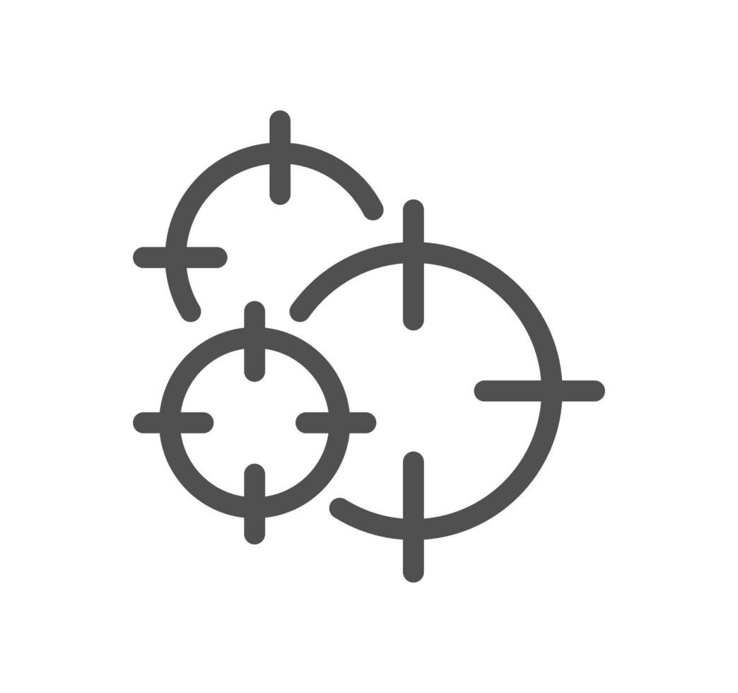 esquema de icono relacionado con el objetivo y la meta y vector lineal.