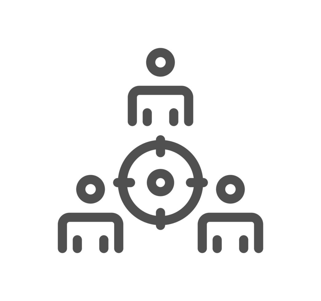 Target related icon outline and linear vector. vector