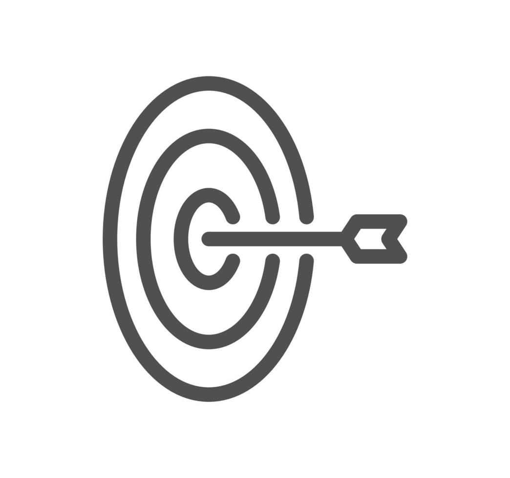 Target and goal related icon outline and linear vector. vector