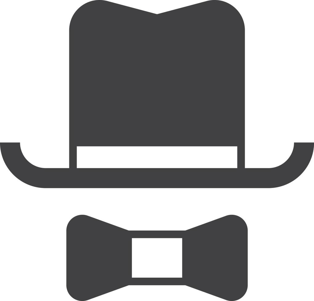 top hat with bow illustration in minimal style vector