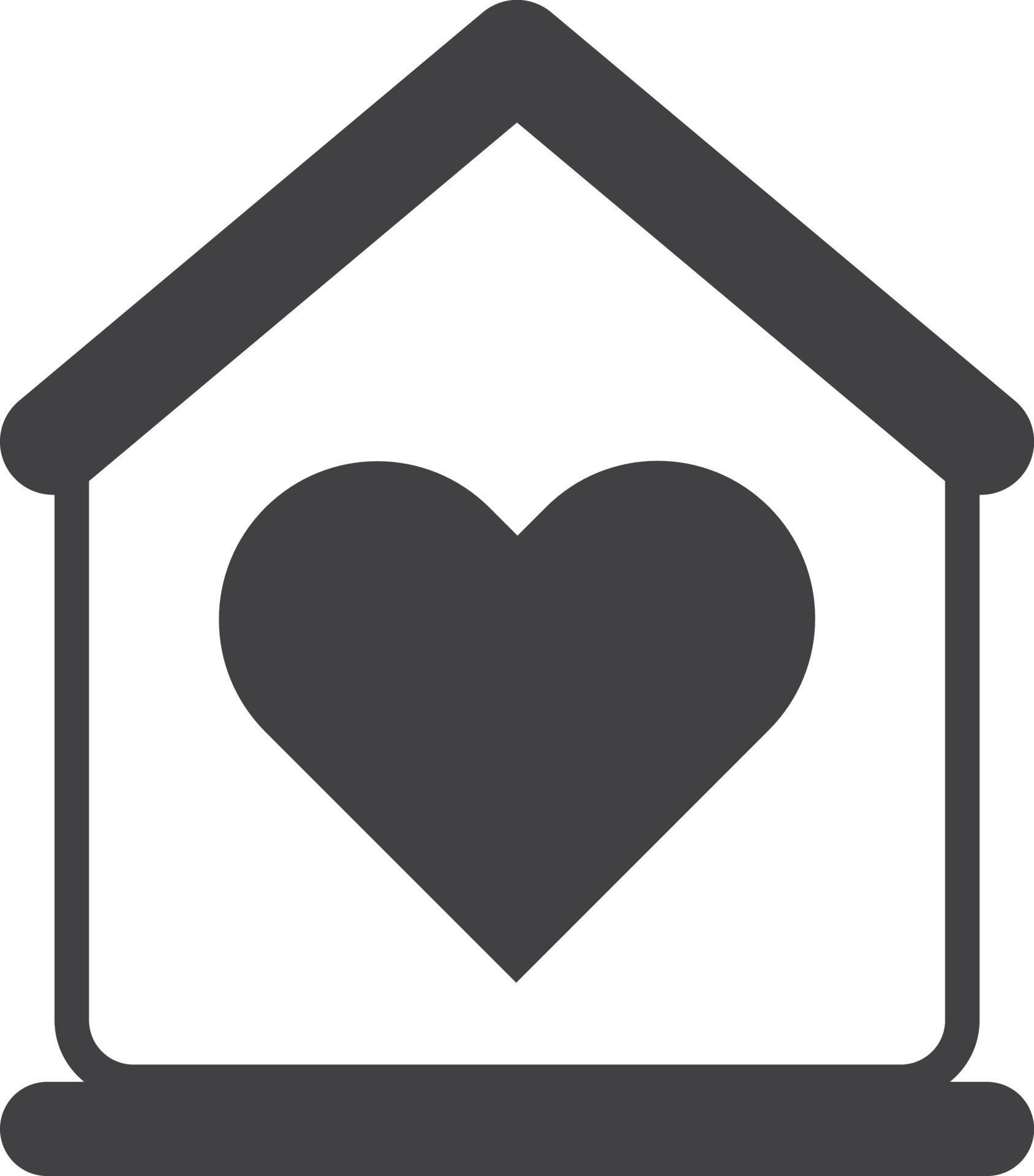 home and heart illustration in minimal style 18841158 Vector Art at