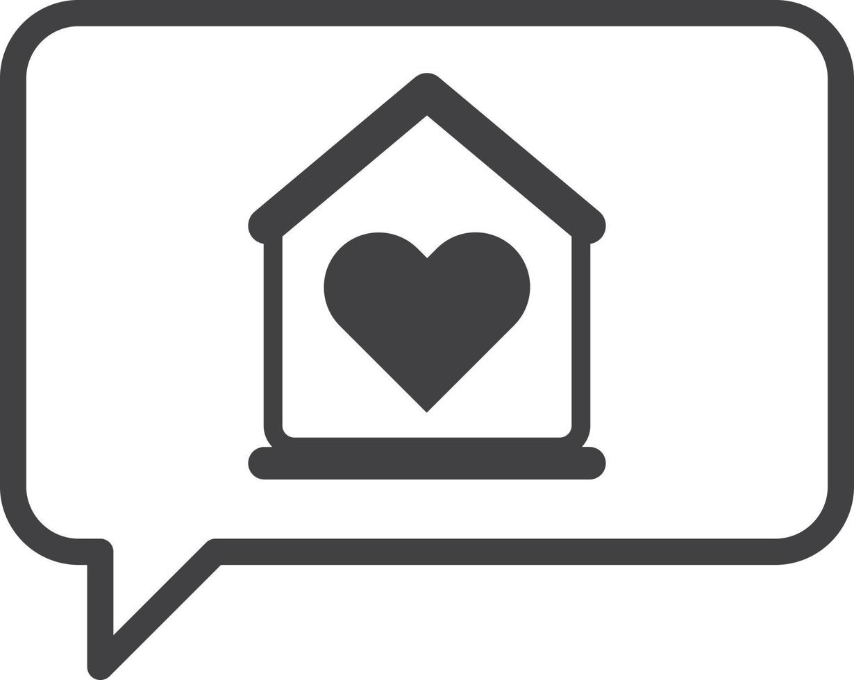 home and heart illustration in minimal style vector