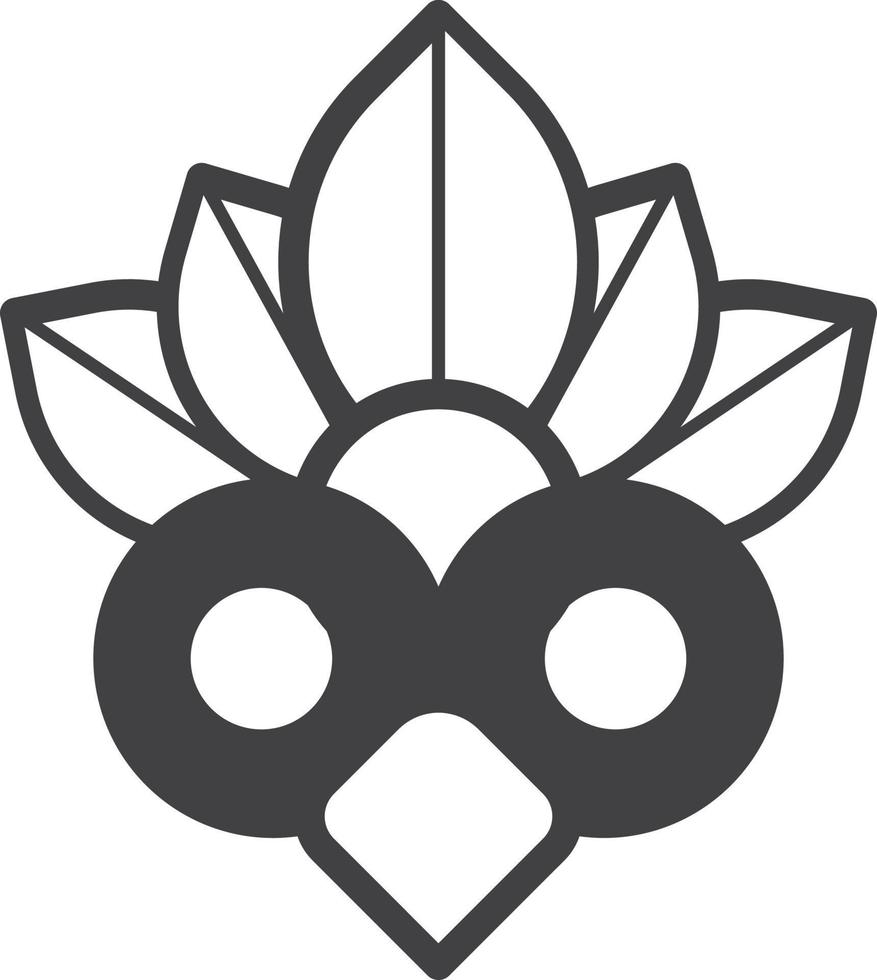 tribal mask illustration in minimal style vector