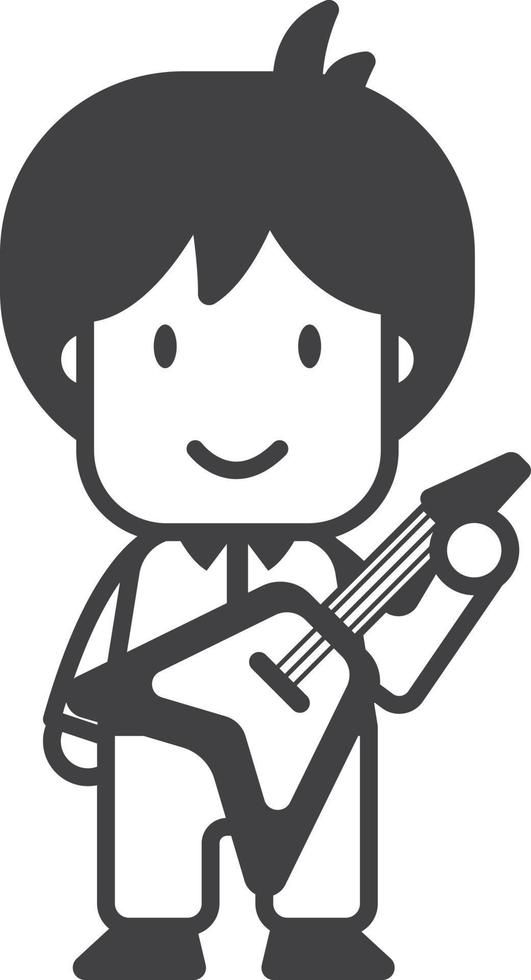 guitar player illustration in minimal style vector