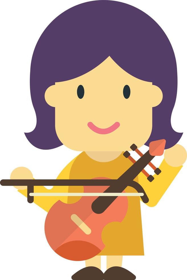 violin player illustration in minimal style vector