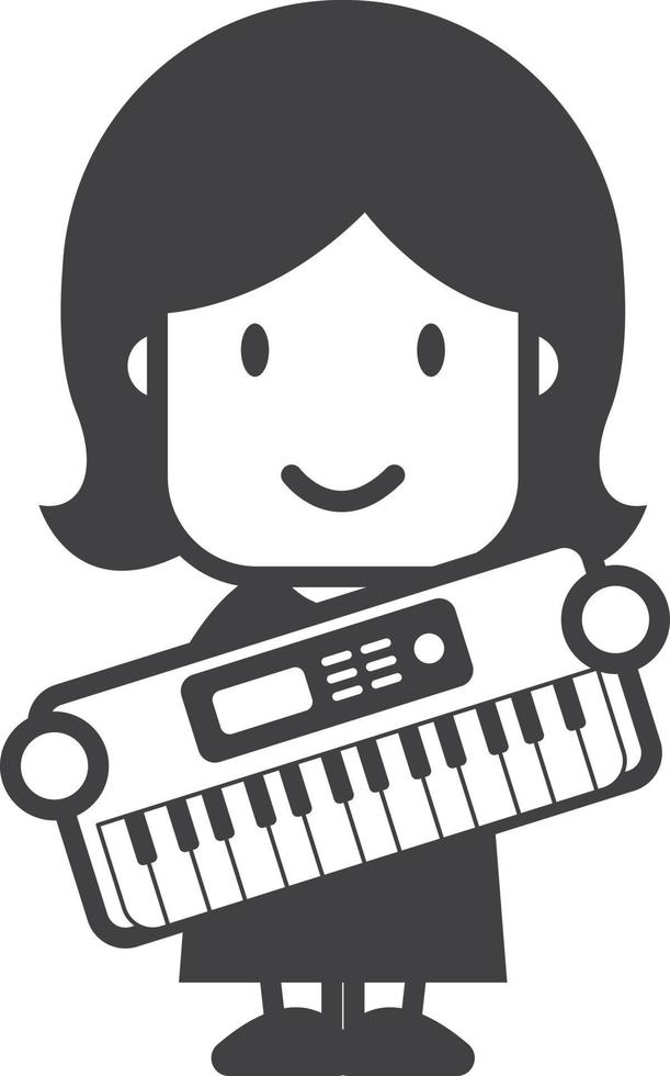 keyboard player illustration in minimal style vector