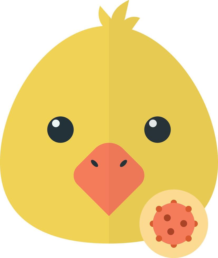 chicken and virus illustration in minimal style vector