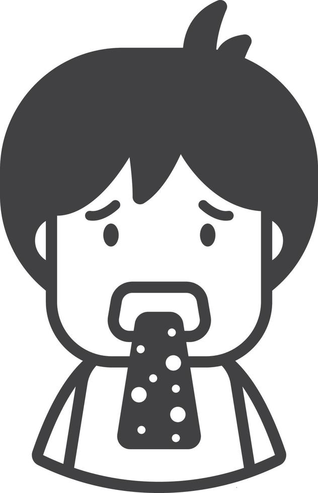Patient with vomit illustration in minimal style vector