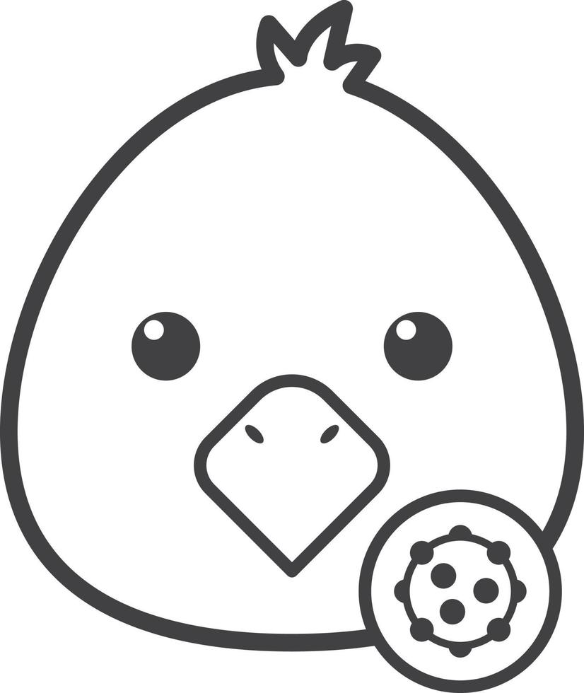 chicken and virus illustration in minimal style vector