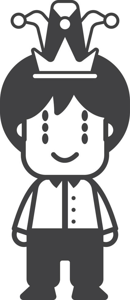 clown or joker character illustration in minimal style vector