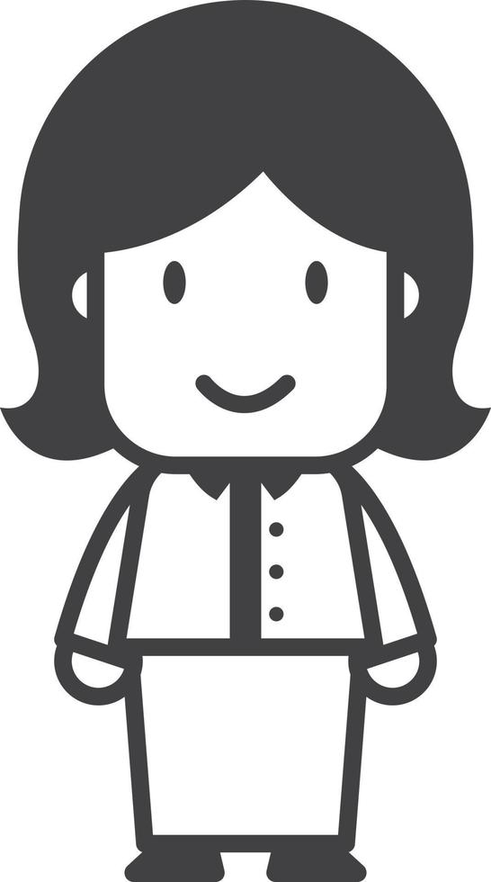 Character of a female waitress illustration in minimal style vector