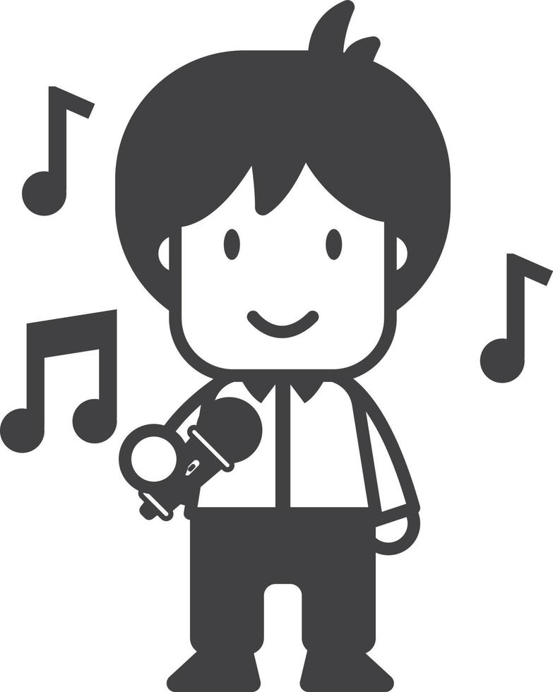 ilustración de cantante masculino en estilo minimalista vector