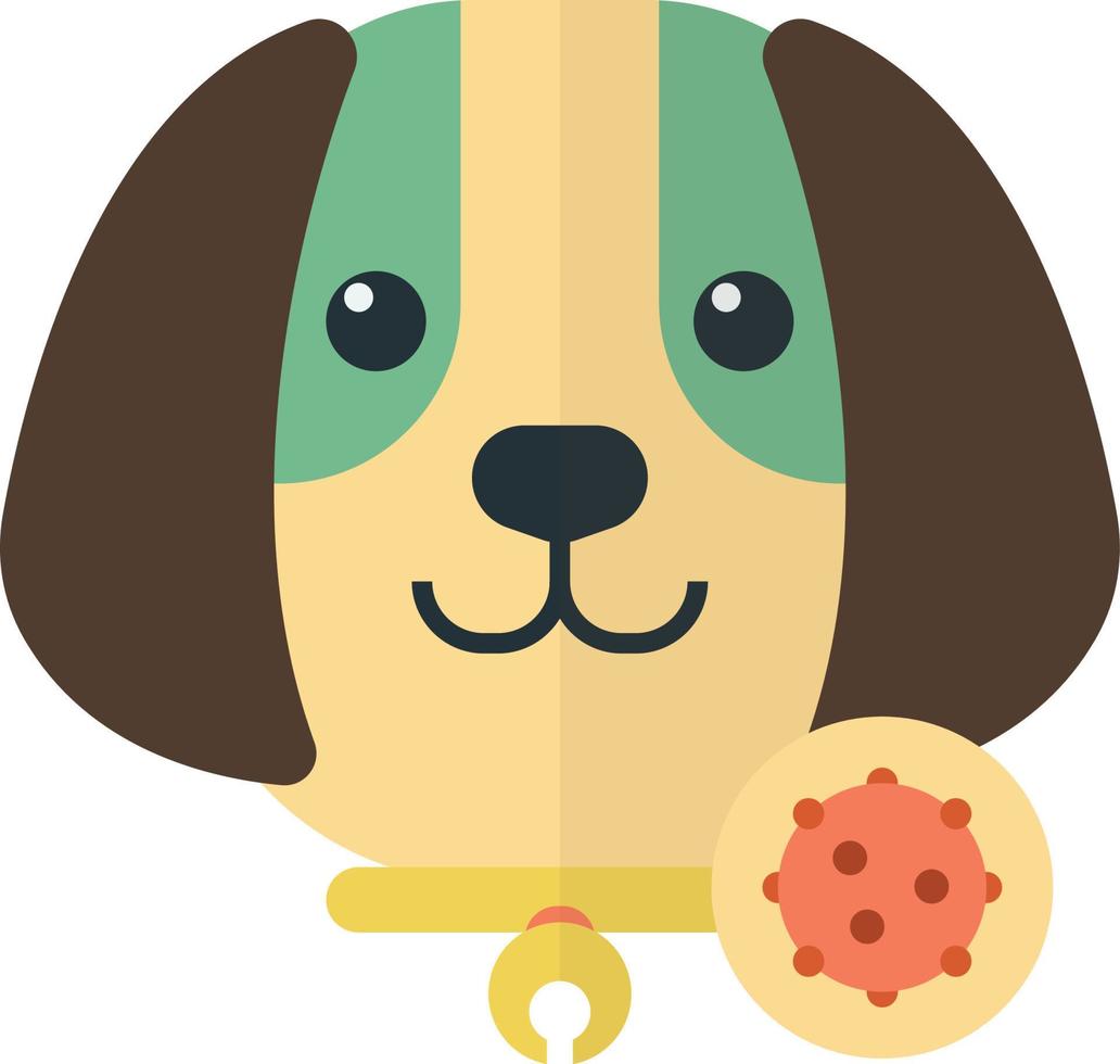 perro con ilustración de virus en estilo minimalista vector