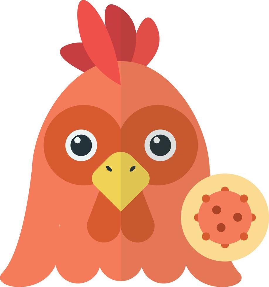 chicken and virus illustration in minimal style vector