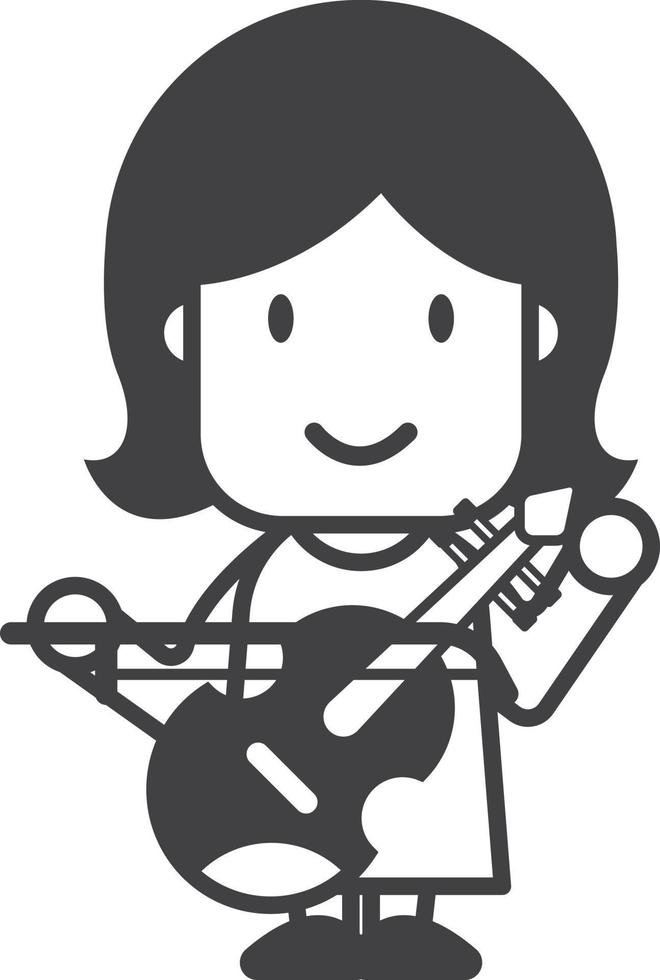violin player illustration in minimal style vector