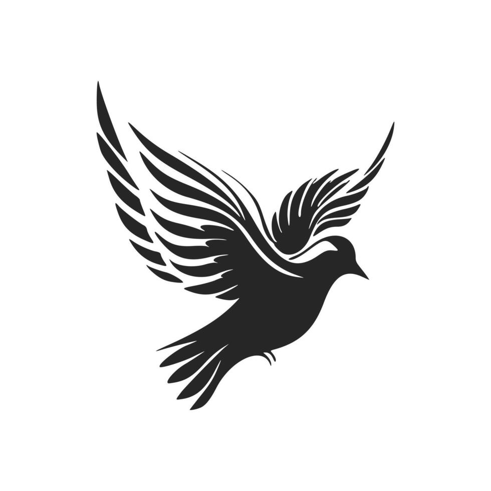 Universal Black and white dove logo. Ideal for a wide range of industries. vector