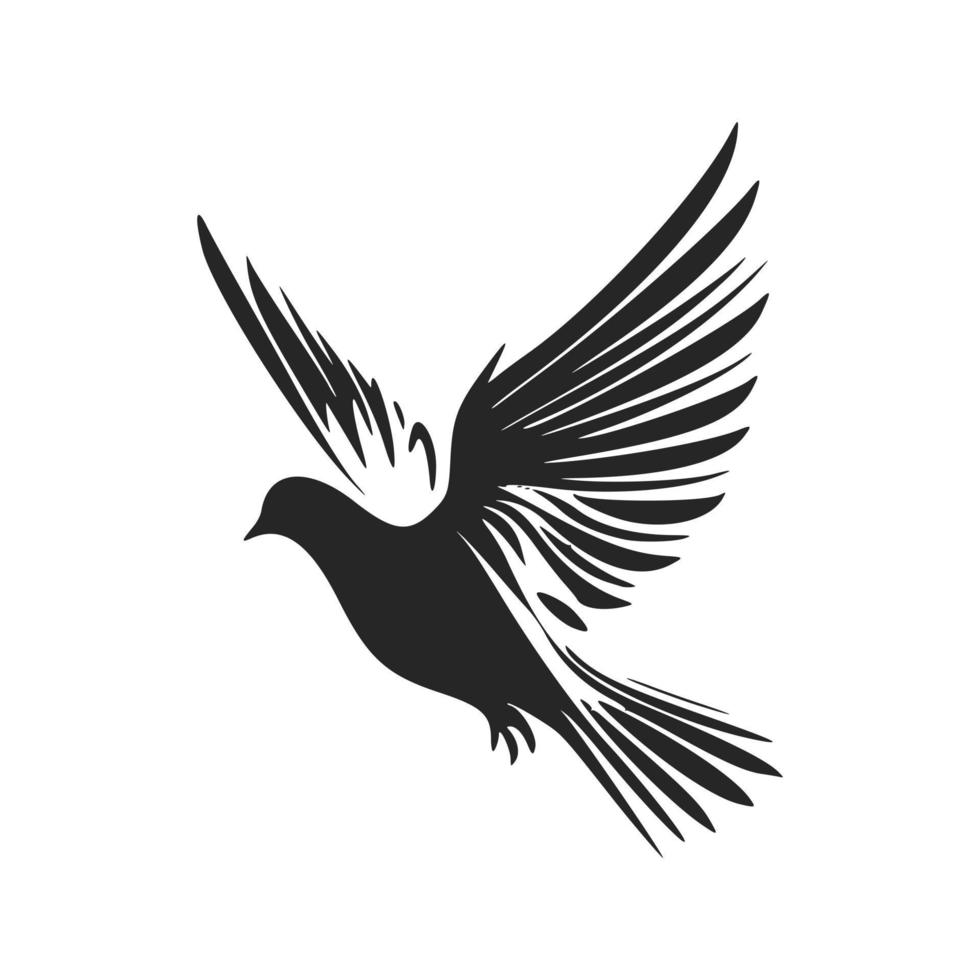 Simple yet powerful Black and white dove logo. Perfect for any company looking for a stylish and professional look. vector