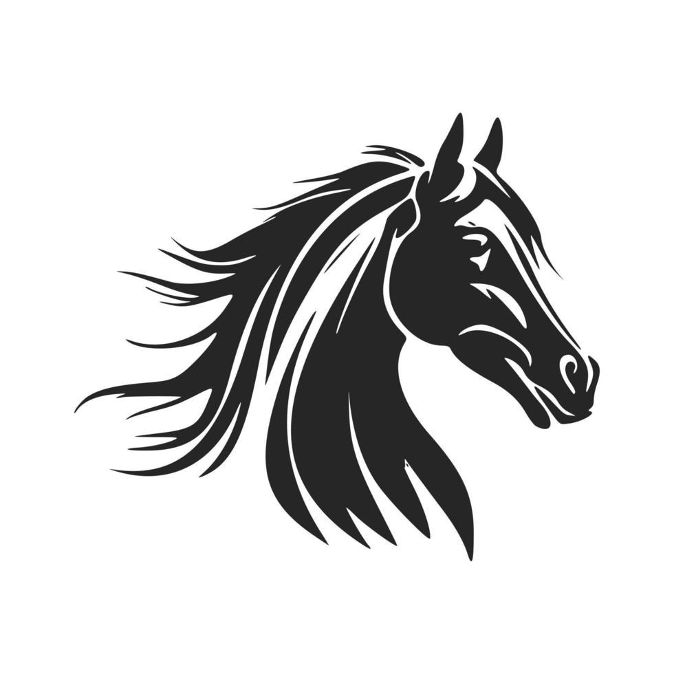 logotipo de caballo blanco y negro minimalista. ideal para una amplia gama de industrias. vector