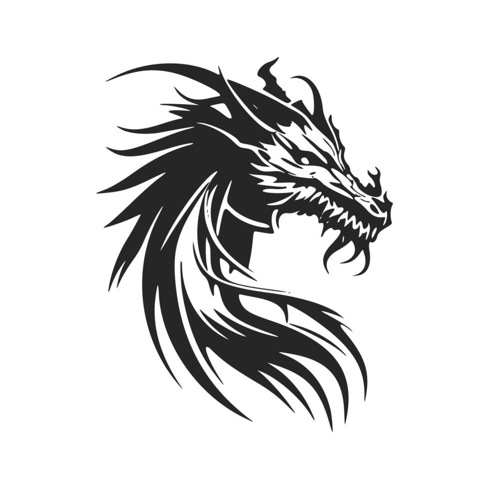 Unleash the power of your brand with a stylish dragon head logo. vector