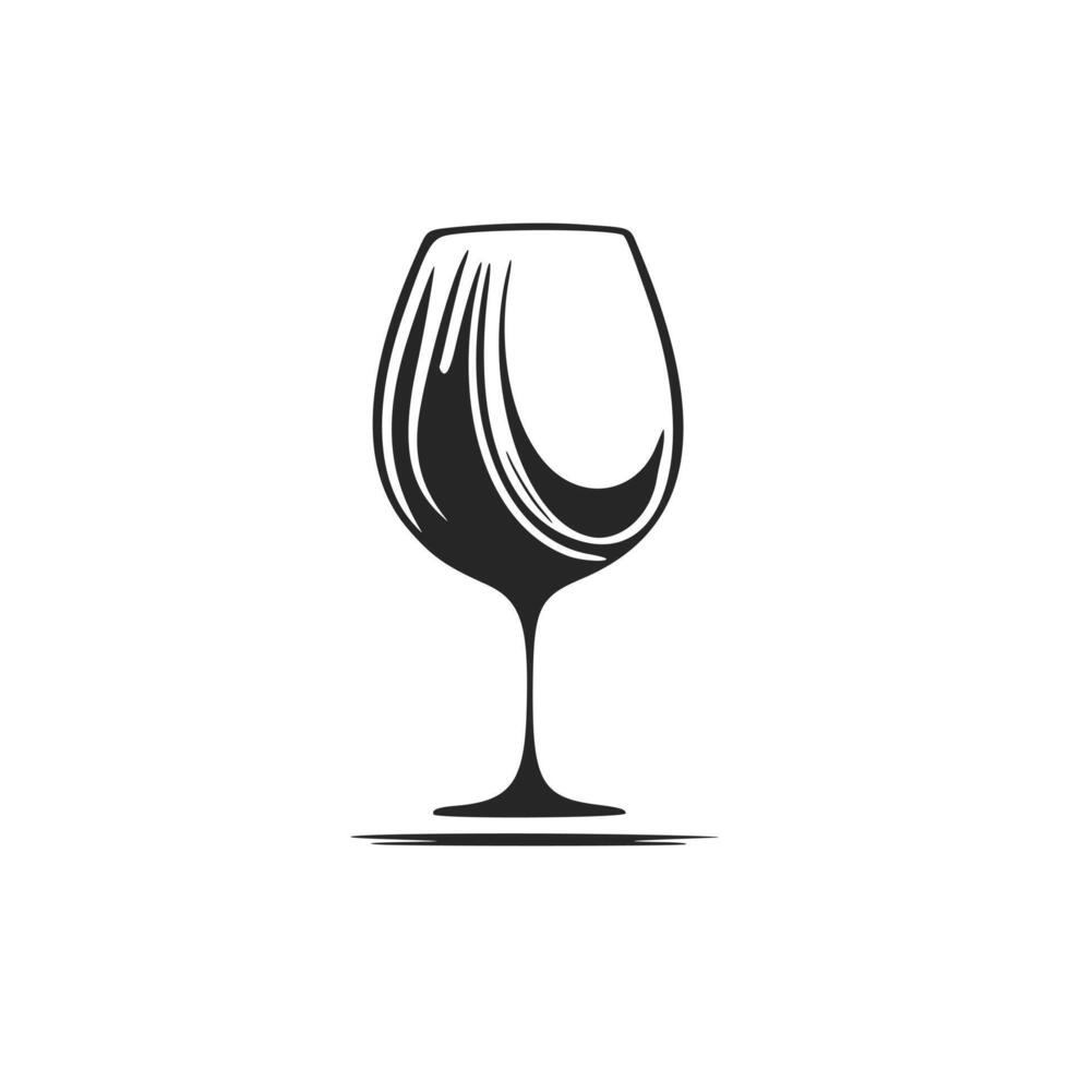 dale un aspecto elegante y con clase a tu marca con el logotipo de la copa de vino en blanco y negro. vector