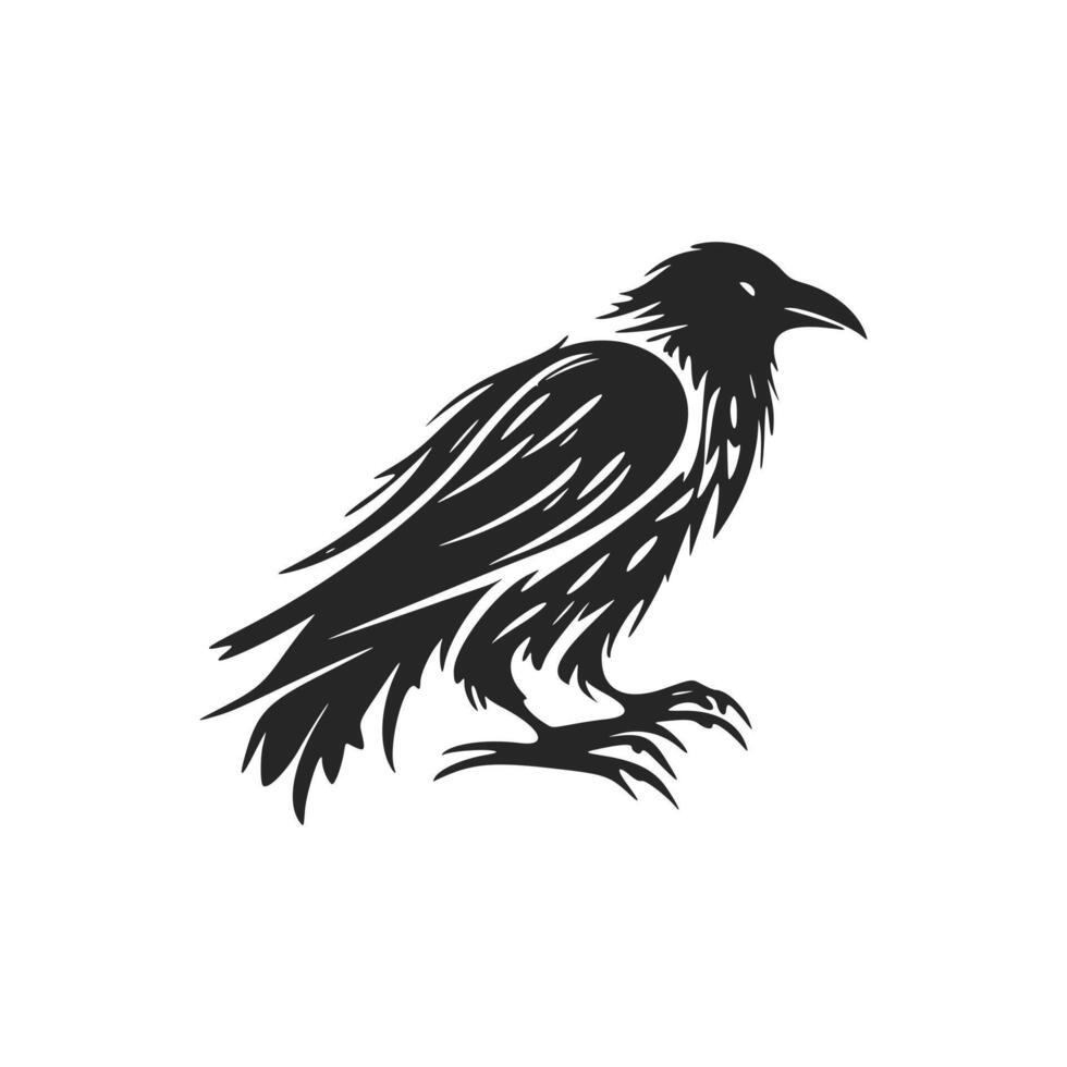 Give an elegant and classy look to your brand with a black and white crow logo vector