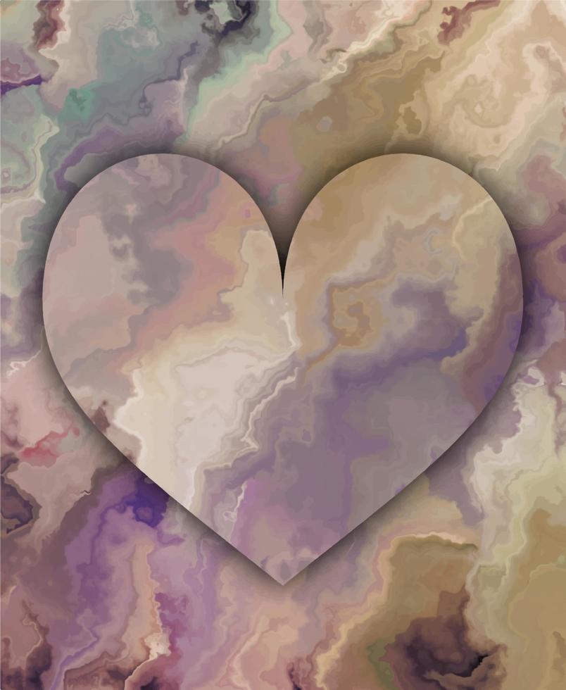 Romantic heart artistic watercolor background. vector