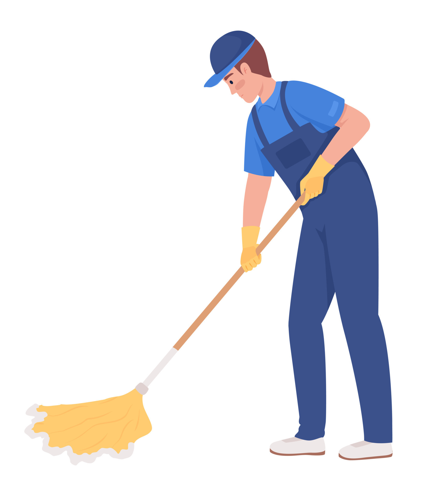 janitor cleaning cartoon